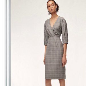 NEW Babaton Aritzia Kurt Plaid V Neck Dress 4
